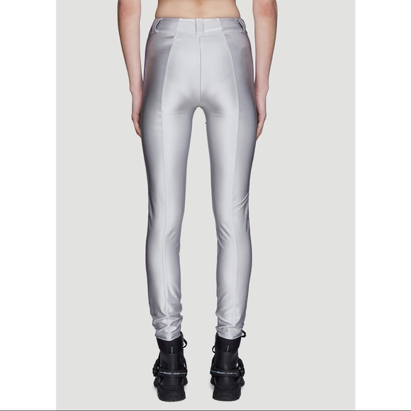 NWT BEN TAVERNITI UNRAVEL PROJECT Lace-up Metallic Pants In Silver In Grey - Picture 5 of 5